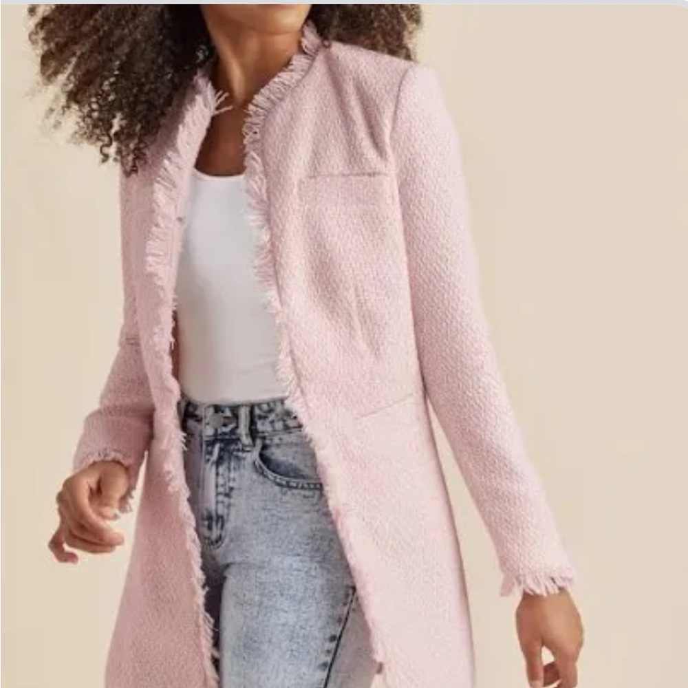 Venus Chic Pink Frayed Edge Coat